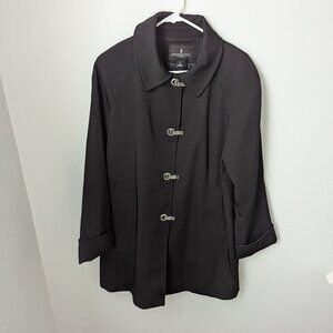 Gorgeous London Fog Black Metal Clip Jacket, Large